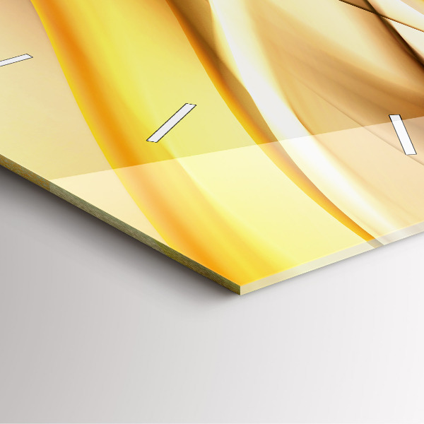 Square glass wall clock Abstract wave