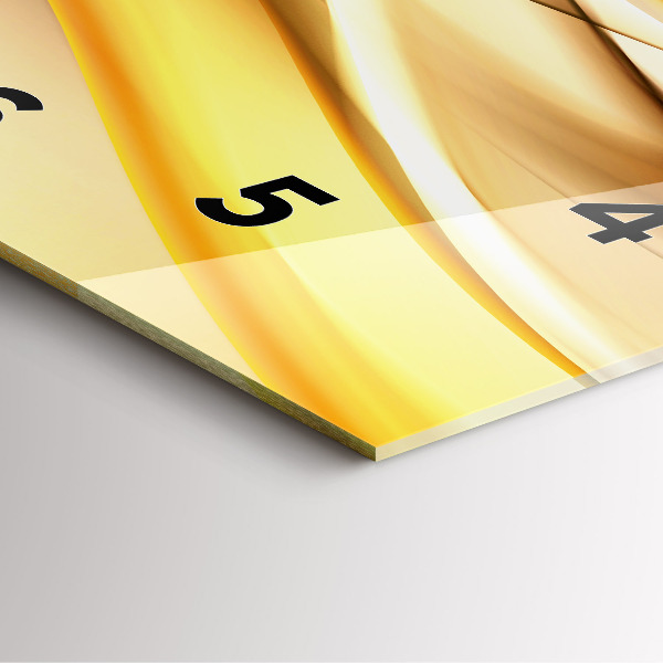 Square glass wall clock Abstract wave