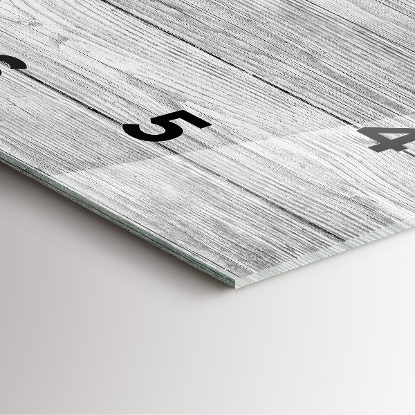 Square glass wall clock Wooden panels