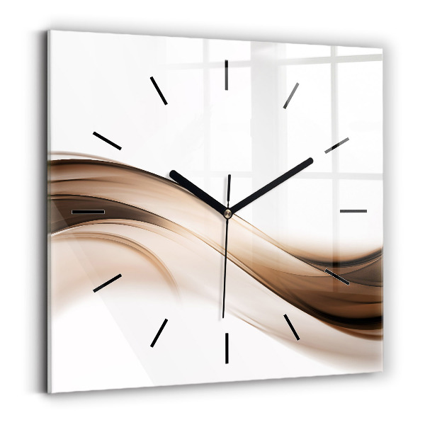 Square glass wall clock Abstraction line