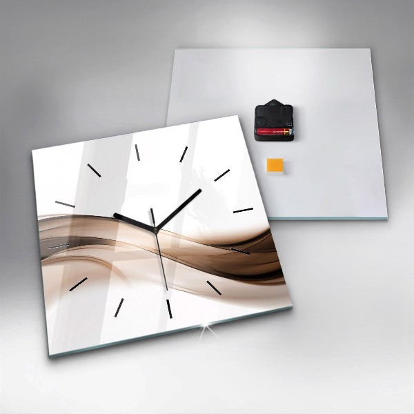 Square glass wall clock Abstraction line