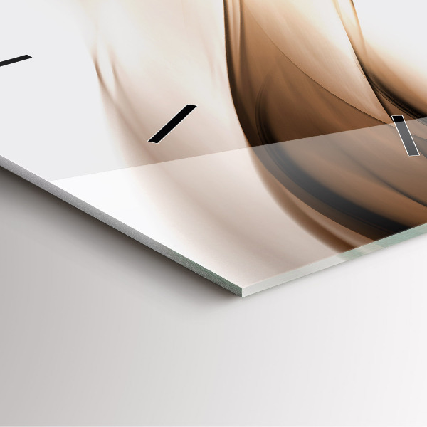Square glass wall clock Abstraction line