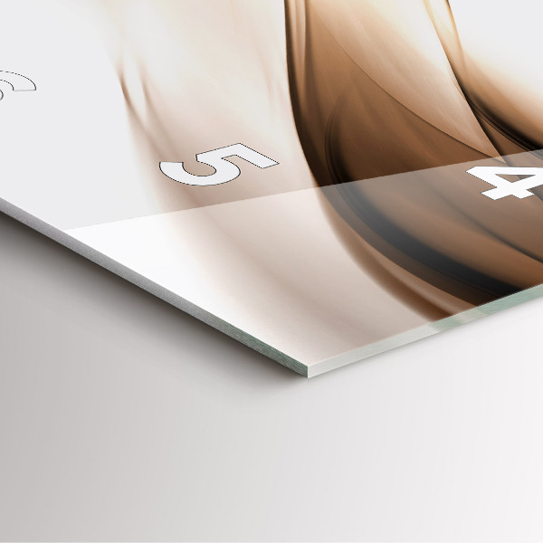 Square glass wall clock Abstraction line