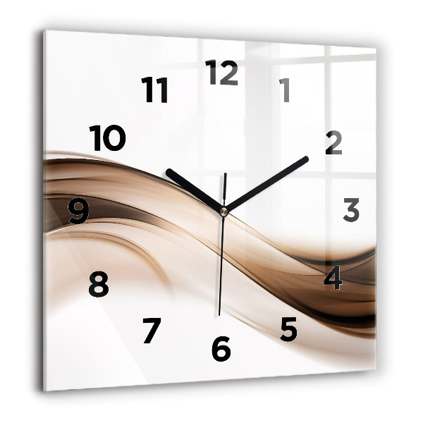 Square glass wall clock Abstraction line