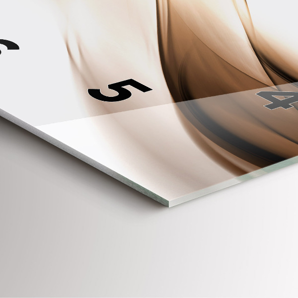 Square glass wall clock Abstraction line