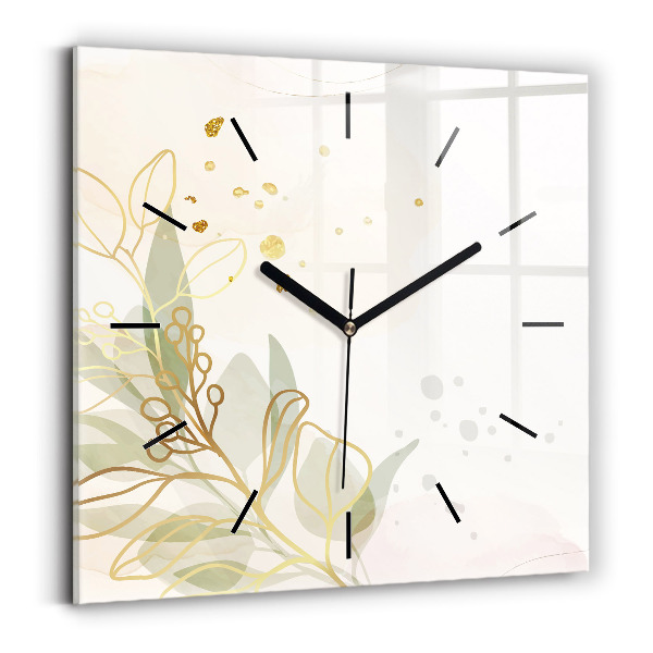 Square glass wall clock Pastel abstraction