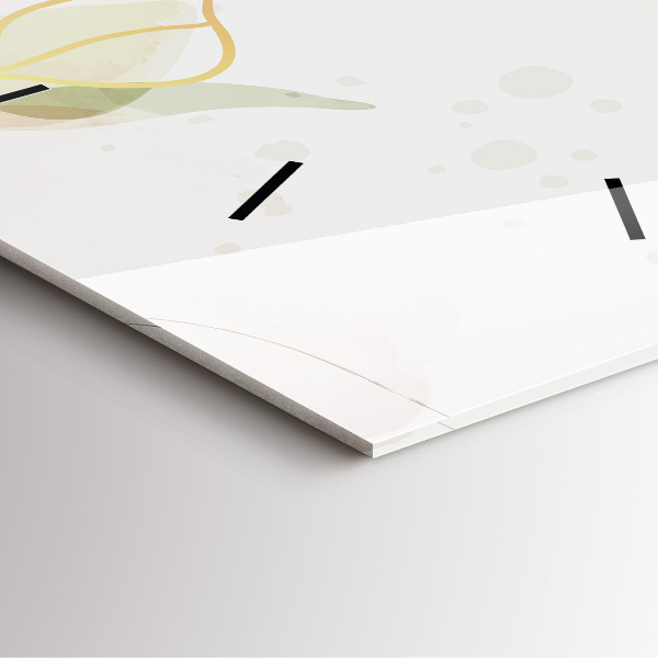 Square glass wall clock Pastel abstraction