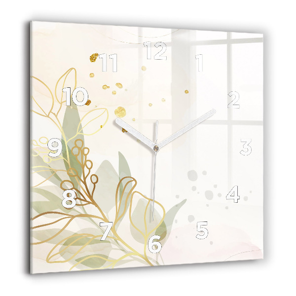 Square glass wall clock Pastel abstraction