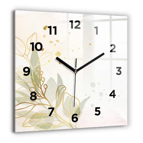 Square glass wall clock Pastel abstraction