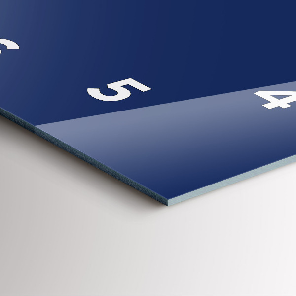 Square glass wall clock Navy blue color