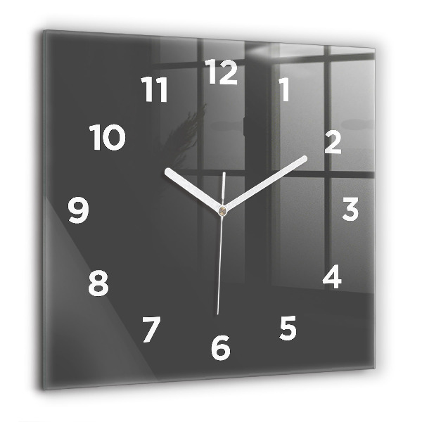Square glass wall clock Color gray