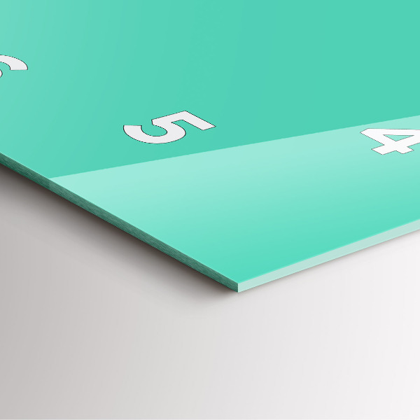 Square glass wall clock Turquoise