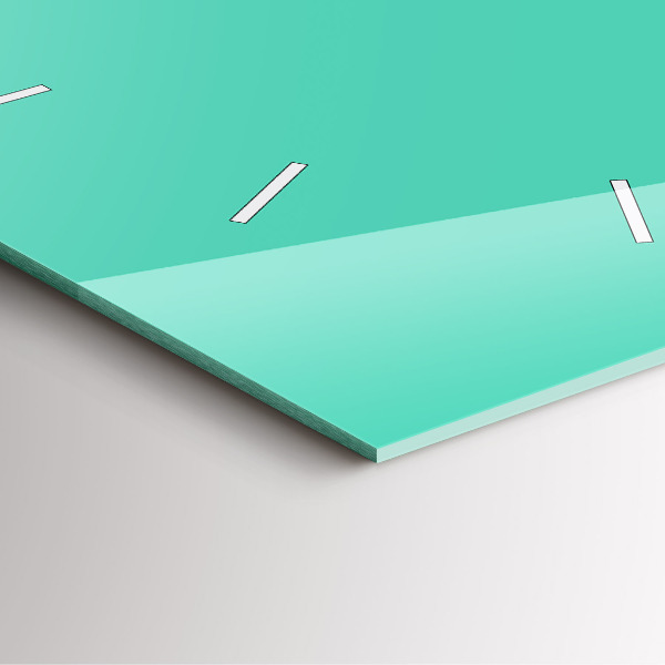 Square glass wall clock Turquoise