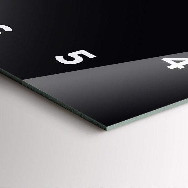 Square glass wall clock Black