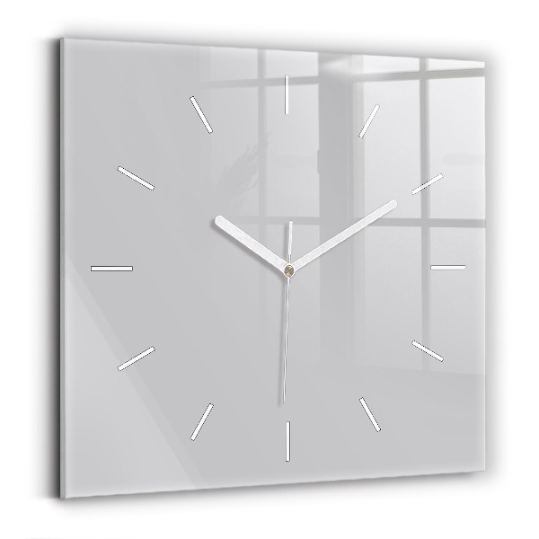 Square glass wall clock Light Gray