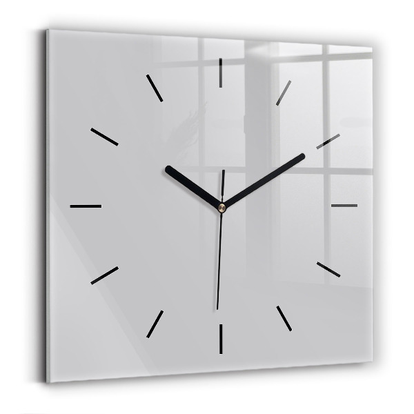 Square glass wall clock Light Gray