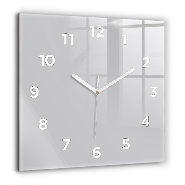 Square glass wall clock Light Gray