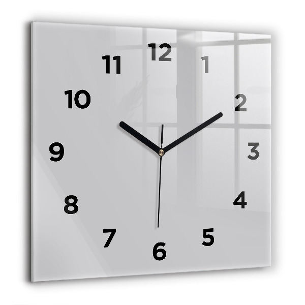 Square glass wall clock Light Gray