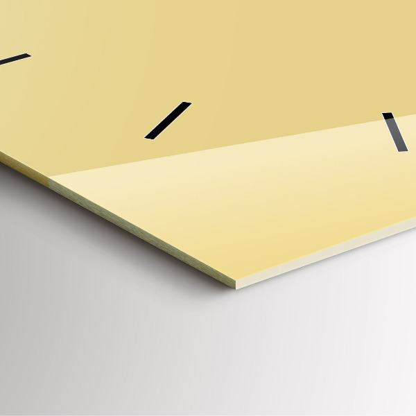 Square glass wall clock Creamy