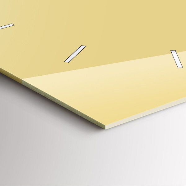 Square glass wall clock Creamy