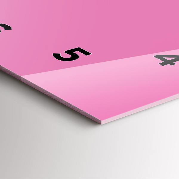 Square glass wall clock Pink