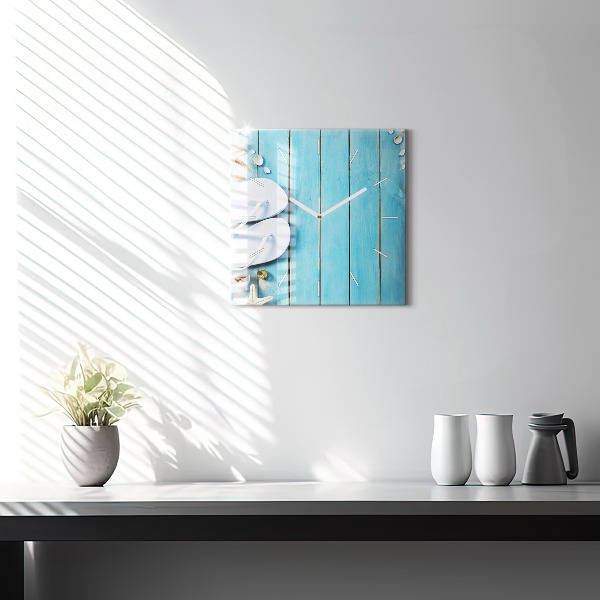 Square glass wall clock Holiday accessories