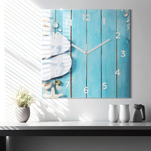 Square glass wall clock Holiday accessories