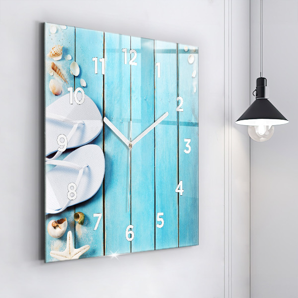 Square glass wall clock Holiday accessories