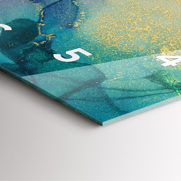 Square glass wall clock Abstraction of colors