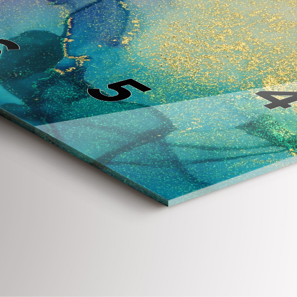 Square glass wall clock Abstraction of colors