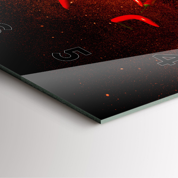 Square glass wall clock Chili peppers