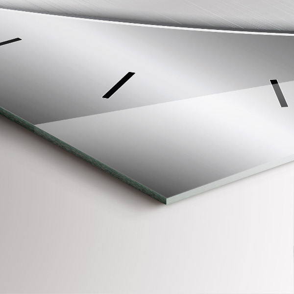 Square glass wall clock Silver pattern