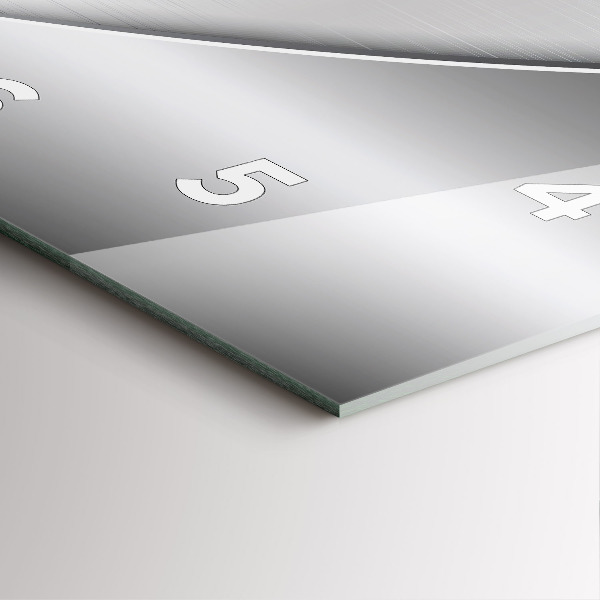 Square glass wall clock Silver pattern