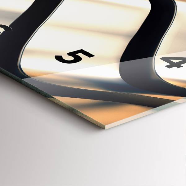 Square glass wall clock Silver pattern