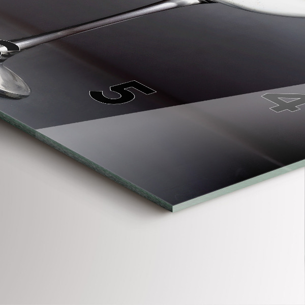 Square glass wall clock Glass of wine