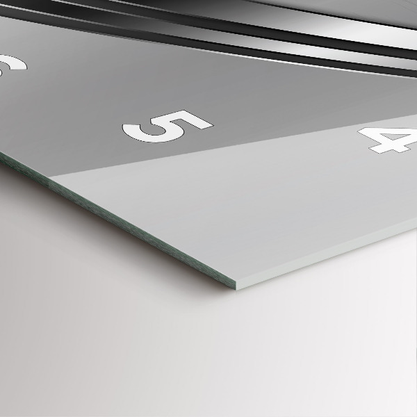 Square glass wall clock Silver lines