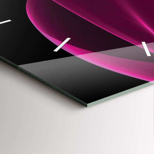 Square glass wall clock Pink abstraction