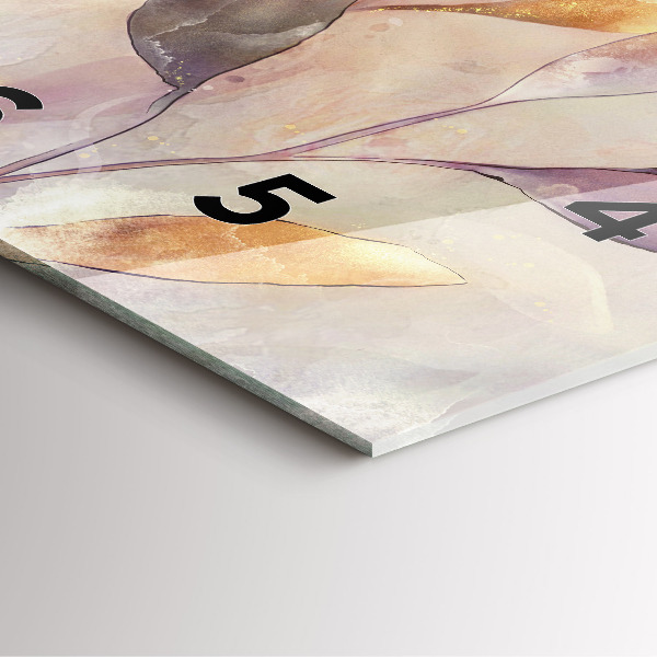 Square glass wall clock Abstract boho leaves