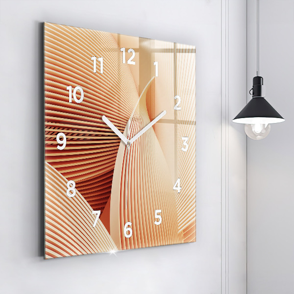 Square glass wall clock Abstract wave pattern