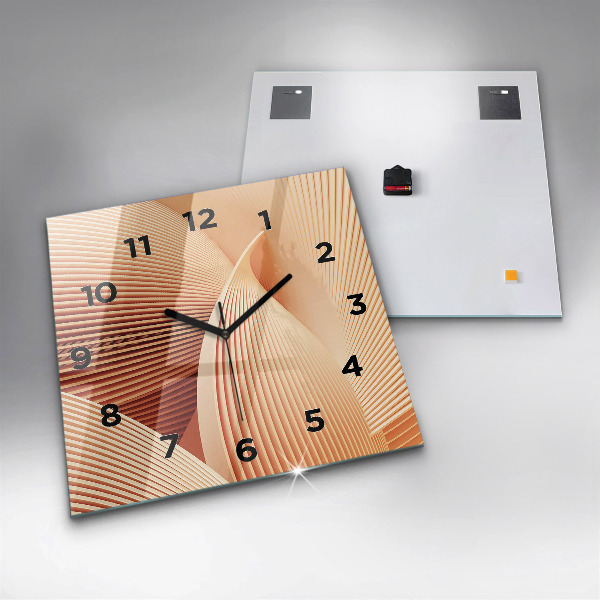 Square glass wall clock Abstract wave pattern
