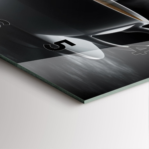 Square glass wall clock A cup of black coffee