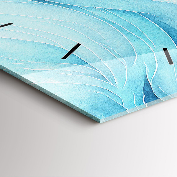 Square glass wall clock Blue clouds