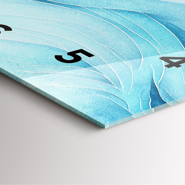 Square glass wall clock Blue clouds