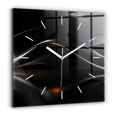 Square glass wall clock Abstraction