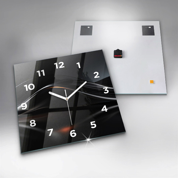 Square glass wall clock Abstraction