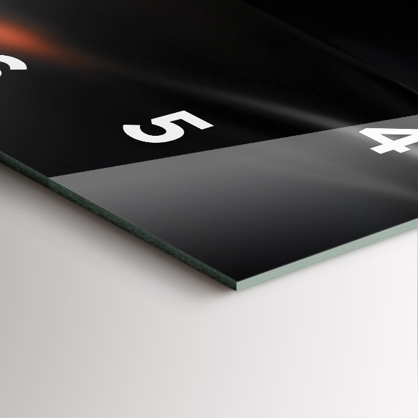 Square glass wall clock Abstraction