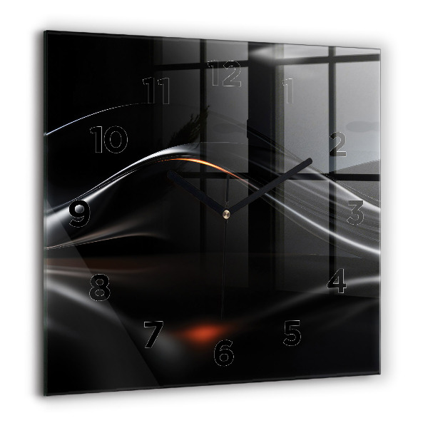 Square glass wall clock Abstraction
