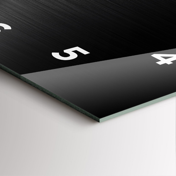 Square glass wall clock Black and silver lines