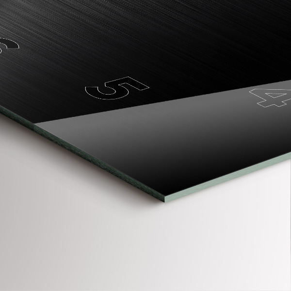 Square glass wall clock Black and silver lines