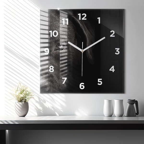 Square glass wall clock Scottish Fold Dog and Cat